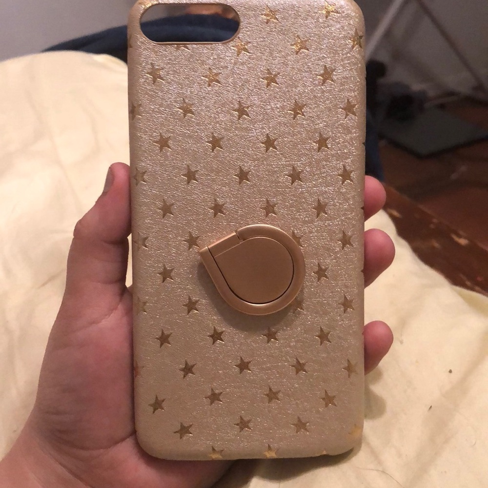 iPhone 8 Plus 7 Plus Gold Star case with ring